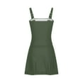 thumbnail image 4 of lcziwo Sales Today Clearance Womens One Piece Swimdress Swimsuit Tummy Control Split Swim Dress Casual Spaghetti Straps Skirt Bandeau Bathing Suit Vacation Outfits Army Green XL, 4 of 9