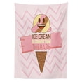 thumbnail image 3 of Ambesonne Ice Cream Emoji Tablecloth Rectangular Table Cover, Scoop Cone Pastel, 52"x70", Pale Pink Mustard Umber, 3 of 4