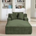 thumbnail image 5 of Lovableguy Oversized Chaise Lounge Chair Indoor,Corduroy Upholstered Single Lounge Couch,Cloud Sleeper Sofa Bed for Living Room,Bedroom,No Assembly Required,Green, 5 of 7