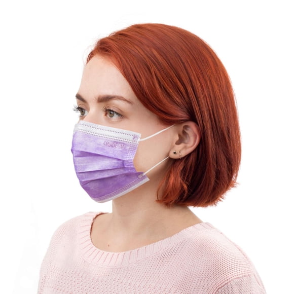 Cubrebocas Desechable Tricapa Plisado Ambiderm Violeta 50 piezas