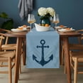 thumbnail image 2 of Anchor Coastal Table Runner - 108 Inch Long, Kitchen Dining Table Runner Dresser Scarves, Nautical Navy Blue Ocean Summer Farmhouse Decor for Coffee Tables Wedding Party Banquet, 2 of 8