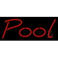 thumbnail image 1 of Red Pool LED Neon Sign 6 x 15 - inches, Clear Edge Cut Acrylic Backing, with Dimmer - Bright and Premium built indoor LED Neon Sign for Bar decor., 1 of 7