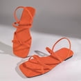 thumbnail image 4 of Hurxie Women's Strappy Sandals Square Toe Dressy Summer Cute Vacation Ankle Strap Slip on Sandal Shoes Orange 41, 4 of 7