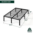 thumbnail image 2 of ZINUS Yelena 18 Inch Queen Metal Platform Bed Frame, Steel Slat Support, No Box Spring Needed, Eco Friendly WonderBox(TM) Packaging, Easy Assembly, Black, 2 of 5