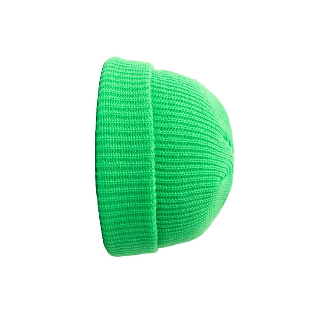 Tuque Tricotée Exquise Confortable Style Simple Femmes Hommes Mode Chapeaux Couvre-Chef Ornement Vêtement Accessoire pour Déco de Robe Vert Fluorescent