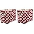 thumbnail image 3 of Design Imports CAMZ37885 Bac de Rangement en Polyester Rectangle à Carreaux 17.5 x 12 x 15 Po. , Rouille - Grand, 3 of 4