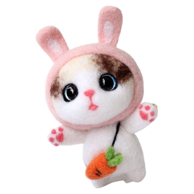 BEADCEST Bunny Felting Kit Multi Color Wool Kit for DIY Art Craft Enthusiasts Holiday 1 Set