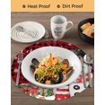 thumbnail image 3 of 15 Inch Round Placemats Set of 6, Red Plaid Snowman Christmas Non Slip Heat Insulation PP Table Mats, Winter Snowflake Xmas Gifts Washable Place Mats for Kitchen Dining Party Table Decor, 3 of 7