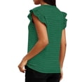 thumbnail image 4 of Craaazy Women's Plus Size Friendly Striped V-Neck Ruffle Short Sleeve Top for Daily Wear, 4 of 6