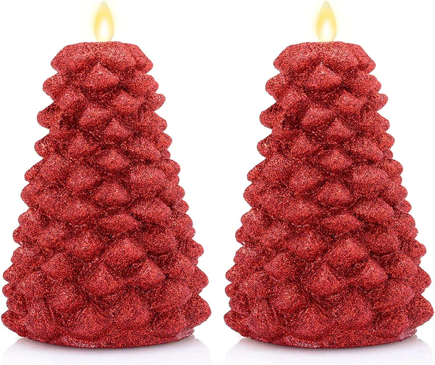 Flameless Candle Christmas Tree Moving Flame Effect LED Candle, Timer, Remote Ready, Holiday