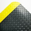 Crown Industrial Deck Plate Anti-Fatigue Mat, Vinyl, 24 x 36, Black/Yellow Border -CWNCD0023YB