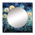 thumbnail image 2 of Designart "Blue Dandelion landscape Pointillism Dot II" Landscapes Square Mirror Wall Decor Traditional - Large White Square Bathroom Mirror - Square Printed Wall Mirror Art, 2 of 5