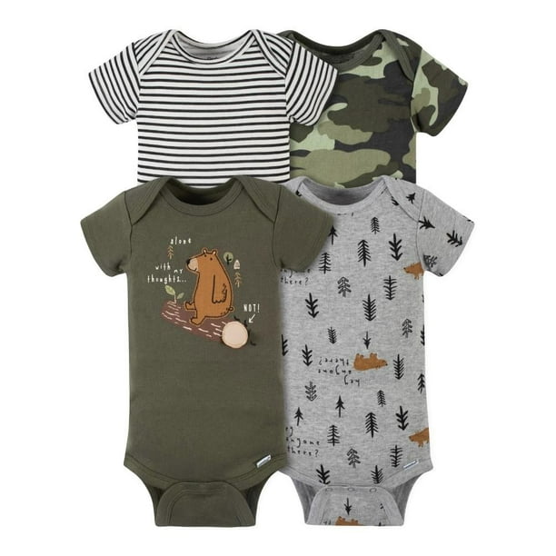 Set De Pañaleros Gerber Para Niño Talla 3-6 Meses Manga Corta Verde