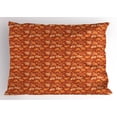 thumbnail image 1 of Orange Pillow Sham Retro Style Pattern with Paisley and Flowers Stylized Ornate Leave Figures, Decorative Standard Size Printed Pillowcase, 26 X 20 Inches, Redwood Orange Cream, by Ambesonne, 1 of 2