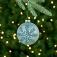 thumbnail image 2 of Northlight Glittered and Jeweled Snowflake Christmas Glass Ball Ornaments - 4" - Ice Blue, 2 of 6