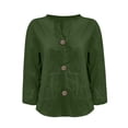 thumbnail image 5 of Endives Womens Linen Shirts Summer Button Down Shirt V Neck 3/4 Sleeve Tops Loose Vacation Beach Solid Color Blouses Womens Tops S-5XL, 5 of 5