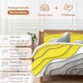 thumbnail image 6 of 3 Piece Yellow Grey Ombre Duvet Cover Set California King,Microfiber Comforter/Quilt Cover with Corner Ties and 2 Pillowcases,Modern Geometric Abstract Aesthetics Cream Bedding with Zipper Closure, 6 of 8
