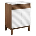 thumbnail image 2 of Modway Render Bathroom Vanity in White Walnut White, 2 of 9