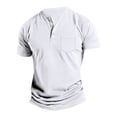 thumbnail image 4 of Men Polo Shirt Male Casual Button Down Lapel Solid Color Shirt Short Sleeve Sleeve Top Shirt Men Shirts White XL, 4 of 4