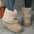 thumbnail image 6 of YLYL Women's Suede Mid Calf Snow Boots Fur Lined Round Toe Fashion Comfort Winter Warm Outdoor Platform Boots, 6 of 9
