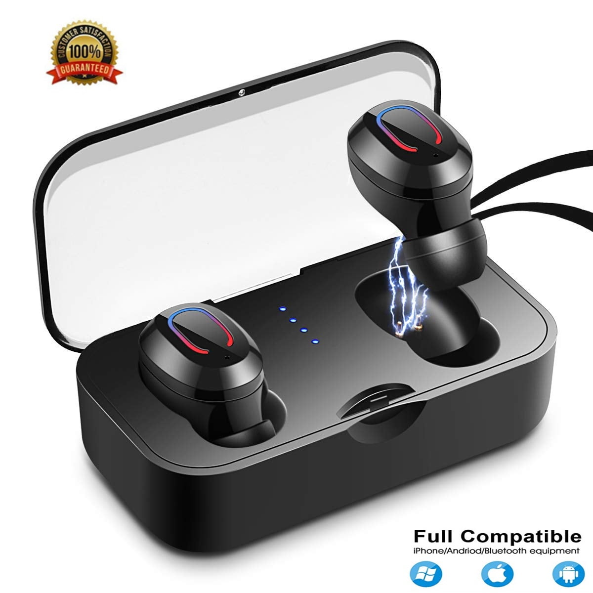 Wireless Headphones, Wireless Earbuds Stereo Earphone Cordless Sport Headsets for iphone 7, 8 plus, X, plus, 6s, 6S Plus or Android