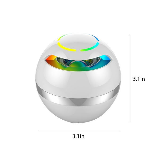 Usloyux Haut-Parleur Compact Sans Fil jusqu'à 65 % de Réduction - Haut-Parleur Bluetooth Mini Portable Extérieur Domestique Carte Plug-In Fm Fonction Mains Libres avec Lampe Respirante Colorée, Blanc