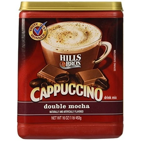 (6 Pack) Hills Bros. Double Mocha Cappuccino Instant Coffee Mix, 16 Ounce Canister