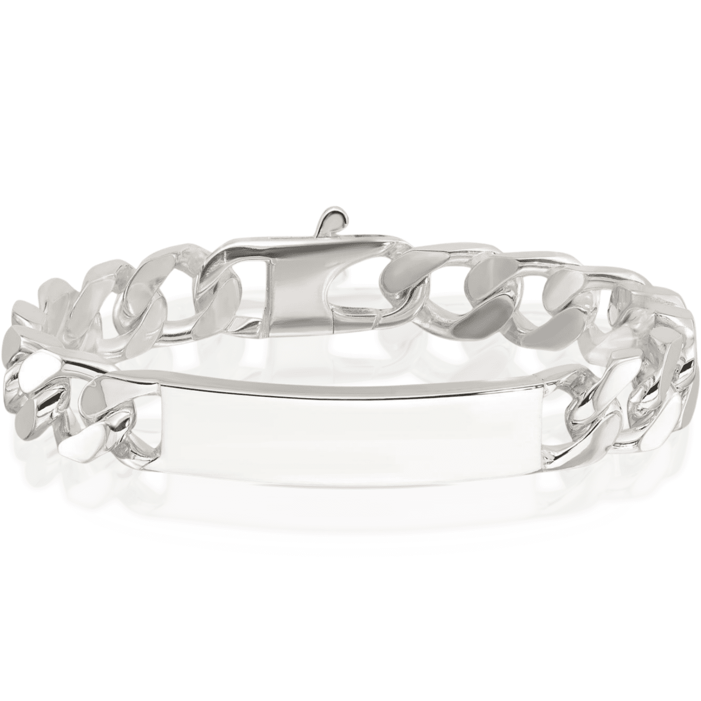 925 Sterling Silver Curb Link Name Bar Identification ID Bracelet