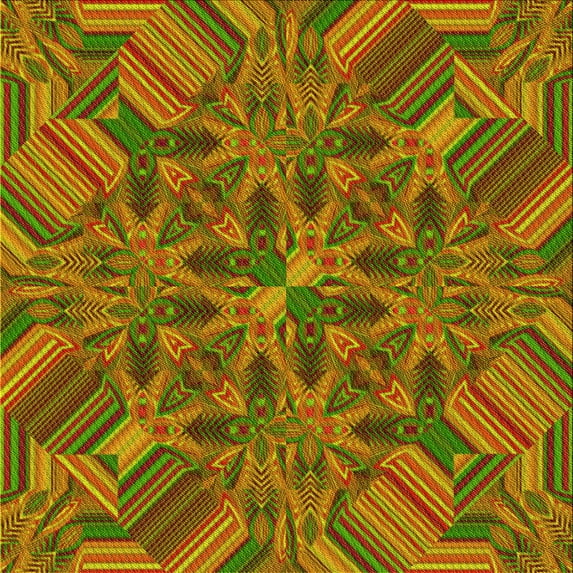 Ahgly Company Indoor Square Patterned Pistachio Green Area Rugs, 5' Square