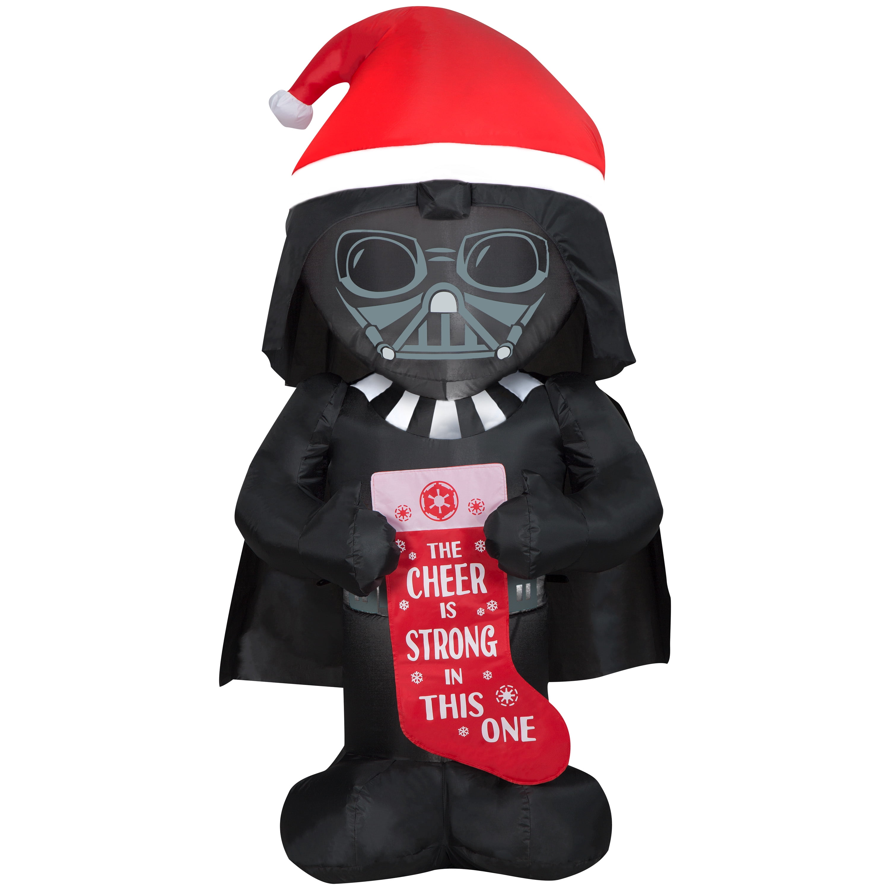 Star Wars Airblown 5 Foot Tall Darth Vader with Santa Hat and Stocking