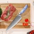 thumbnail image 2 of SHANGDAO Damascus Chef Knife, 8 inch Japanese Chef's Knives, Resin Handle Kitchen Knife, Sharp Knives Kitchen Cooking Knife, Chef's Knives Including Gift Box, 2 of 7