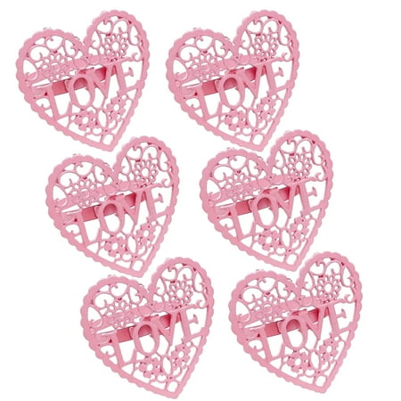 

dianhelloya 6Pcs Decorative Napkin Ring Effective Love Heart Shaped Metal Napkin Holder Desktop Decor