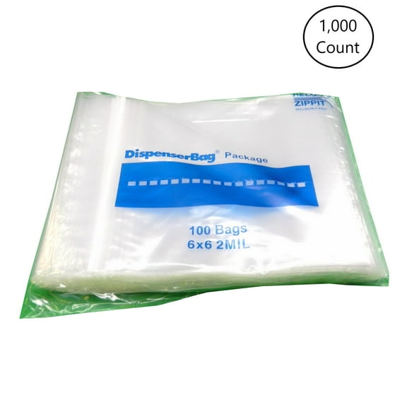 1000 ZIPLOCK BAGS 2 mil 6x6 RECLOSABLE CLEAR 2MIL POLY ZIP LOCK BAG 6"x6", 1000 COUNT