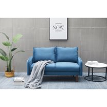 Kingway Furniture Aurora Velvet Living Room Loveseat in Prussian Blue