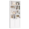 thumbnail image 2 of Hiphuta 73" Tall 6-Tier Bookcase with Cabinet, 26" Wide Minimalist Single Row Bookshelf with 2 Doors and 4 Open Shelves, for Office Living Room, White, 2 of 7