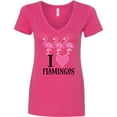 thumbnail image 3 of Inktastic I Love Flamingos Pink Bird Women's V-Neck T-Shirt, 3 of 5