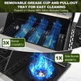 thumbnail image 6 of Sesslife 3 Burner Propane Gas Grill, Stainless Steel BBQ Grill with Side Burner, 40500 BTU Portable Outdoor Cooking for Camping, Patio, Backyard, Black, 6 of 11