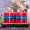 thumbnail image 2 of Hosley 6" High Red Unscented Pillar Candle, Set of 4, Hand-Poured, Long Clean Burning, 2 of 9