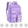 thumbnail image 5 of CUZIBR Girls Kids Backpack Colorful Large Capacity Cute Plaid Bow For Primary Middle School Students Multi-Pocket Bookbag Adjustable Padded Shoulder Straps Casual Daypack, 5 of 9