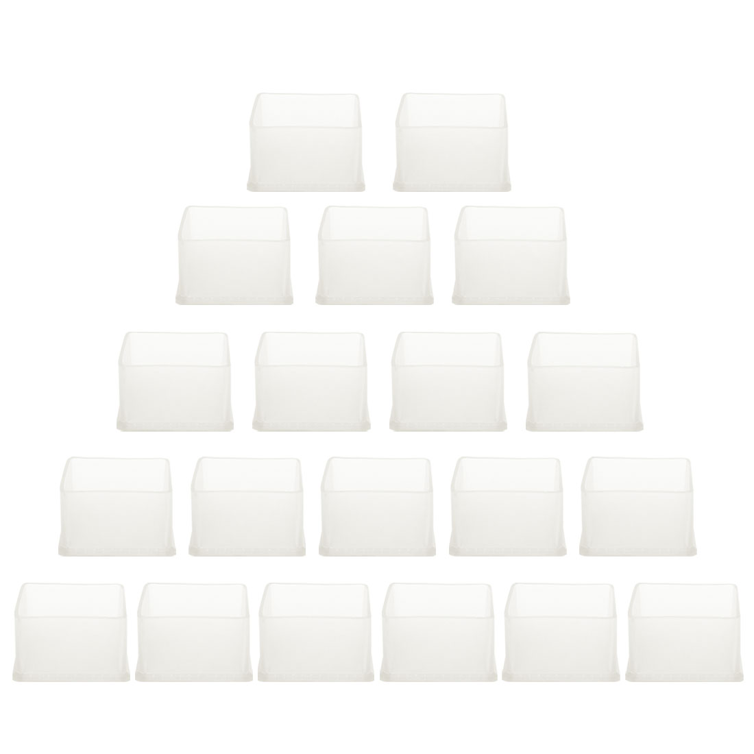 Clear Chair Leg Caps Tip Feet Furniture Floor Protector 20pcs 2"x2