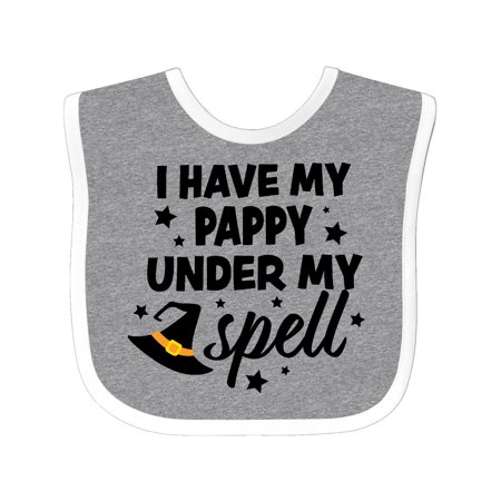 

Inktastic I Have My Pappy Under My Spell with Cute Witch Hat Gift Baby Boy or Baby Girl Bib