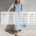 thumbnail image 3 of Asgosdo Women Dresses Collared Sleeveless V Neck Grid Botton Loose Fit Casual Trendy Beach Maxi Dress, 3 of 5