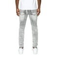 thumbnail image 3 of Victorious Men's Artisanal Crease Moto Biker Jeans - Grey - 32/32, 3 of 3