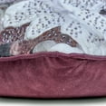 thumbnail image 2 of Decorative Purple 22"x22" (55x55 cm) Pillow Covers, Cotton Sequins, Embroidered & Rose Print Throw Pillows For Sofa, Floral Pattern Modern Style - Munstead Wood Rose, 2 of 3