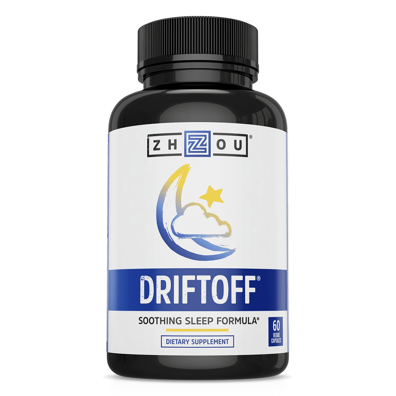 Premium Sleep Aid with Valerian Root and Melatonin, 60 Ct, Drift Off by Zhou Nutrition
