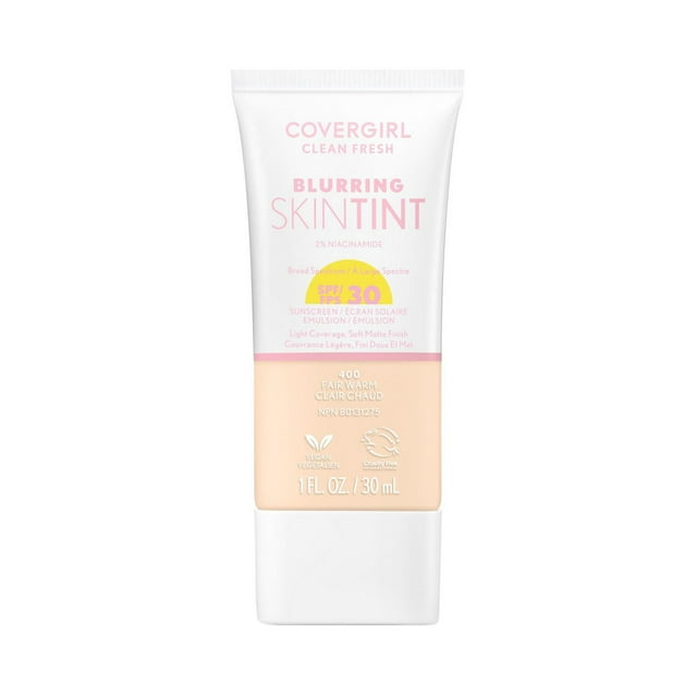 Clean Fresh Blurring Skin Tint, Liquid Foundation, Soft Matte Finish, Smooths, Brightens, Blurs Pores, Mineral Sunscreen, Vegan Formula