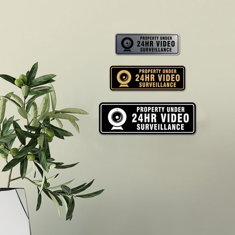 Circle Property Under 24hr Video Surveillance Wall / Door Sign