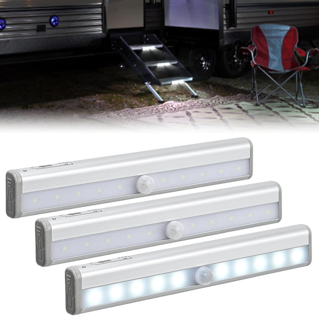 Barra LED de 3 piezas con sensor de movimiento para escalones de RV Nilight, con batería