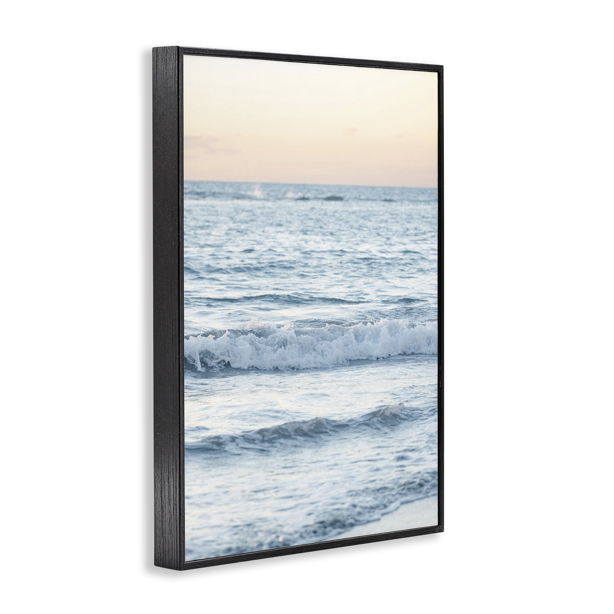 Stupell Industries Sunset & Sea View Coastal Photography Black Framed Art Print Wall Art, 16 x 24