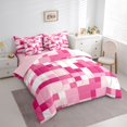 thumbnail image 3 of Manfei Rectangle Square Boys Bedding Comforter Set 7pcs, Western Camo Print King Bedding Sets, Modern Pink Camoufalge Reversible Bed Sheets, Luxury Bedroom Decor, 3 of 7